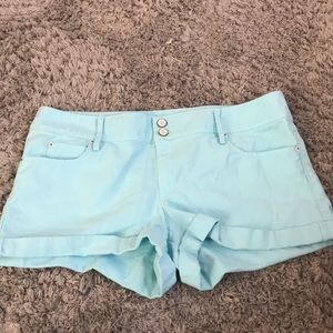 Blue denim shorts